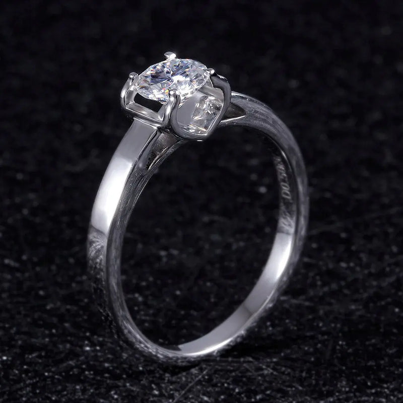 14k White Gold Solitaire Moissanite Ring 0.5ct Moissanite Engagement Rings & Jewelry | Best Engagement Ring Online | Luxus Moissanite