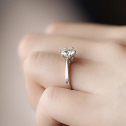 14k White Gold Solitaire Moissanite Ring 1ct Moissanite Engagement Rings & Jewelry - 1 ct engagement ring | Luxus Moissanite