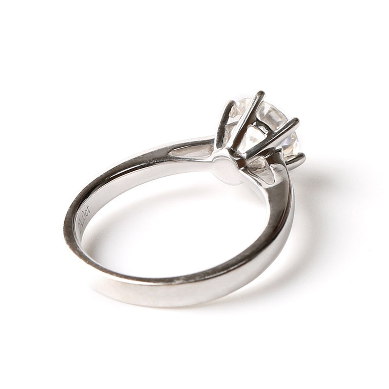 14k White Gold Solitaire Moissanite Ring 1ct Moissanite Engagement Rings & Jewelry - 1 ct engagement ring| Luxus Moissanite