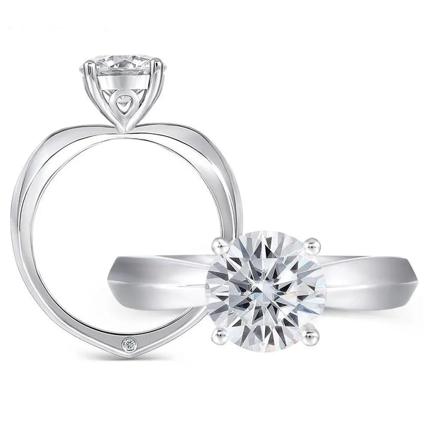 14k White Gold Solitaire Moissanite Ring 1ct Moissanite Engagement Rings & Jewelry | 14k White Gold Solitaire Ring |Luxus Moissanite