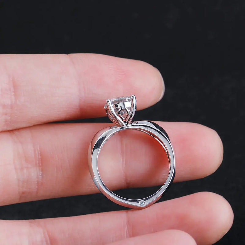 14k White Gold Solitaire Moissanite Ring 1ct Moissanite Engagement Rings & Jewelry | 14k White Gold Solitaire Ring | Luxus Moissanite