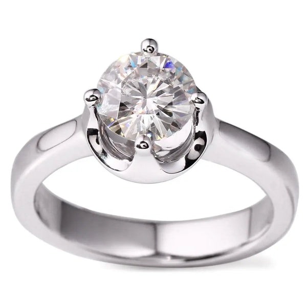 14k White Gold Solitaire Moissanite Ring 1ct Moissanite Engagement Rings & Jewelry | nice engagement rings for cheap | Luxus Moissanite