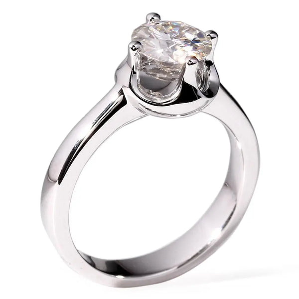 14k White Gold Solitaire Moissanite Ring 1ct Moissanite Engagement Rings & Jewelry | nice engagement rings for cheap "Luxus Moissanite