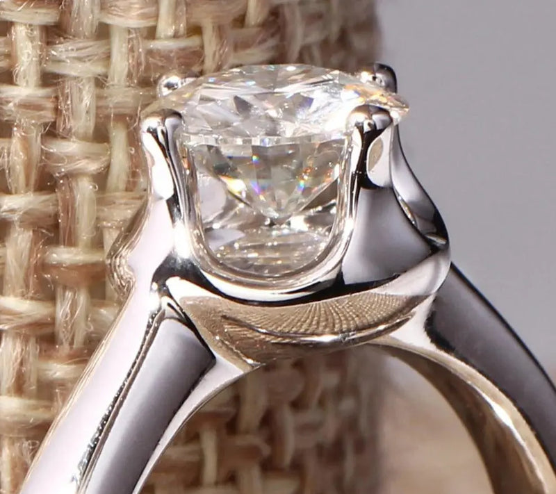 14k White Gold Solitaire Moissanite Ring 1ct Moissanite Engagement Rings & Jewelry | nice engagement rings for cheap | Luxus Moissanite