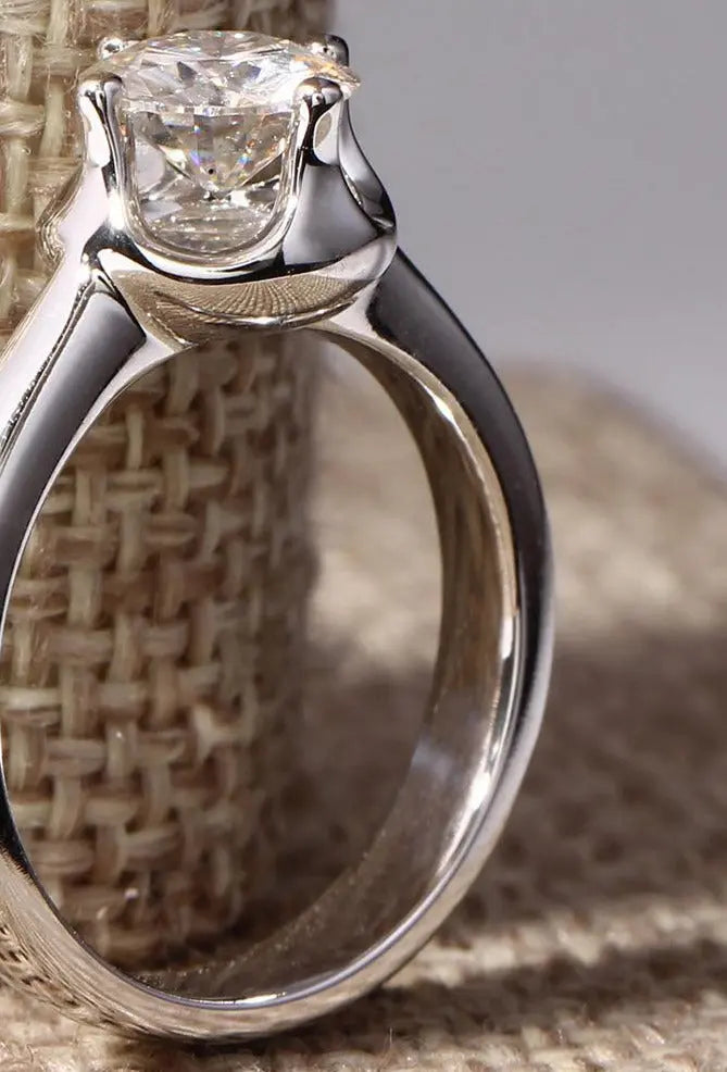 14k White Gold Solitaire Moissanite Ring 1ct Moissanite Engagement Rings & Jewelry | nice engagement rings for cheap |Luxus Moissanite