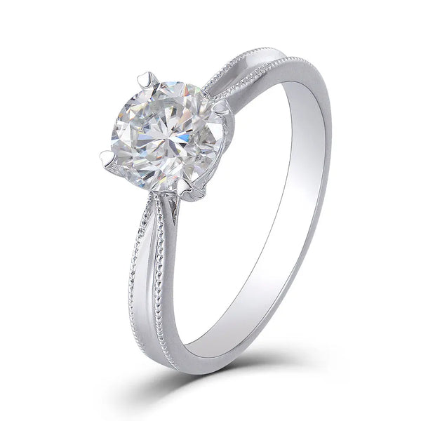 14k White Gold Solitaire Moissanite Ring 1ct Moissanite Engagement Rings & Jewelry | Luxus Moissanite | Moissanite Jewelry for Women