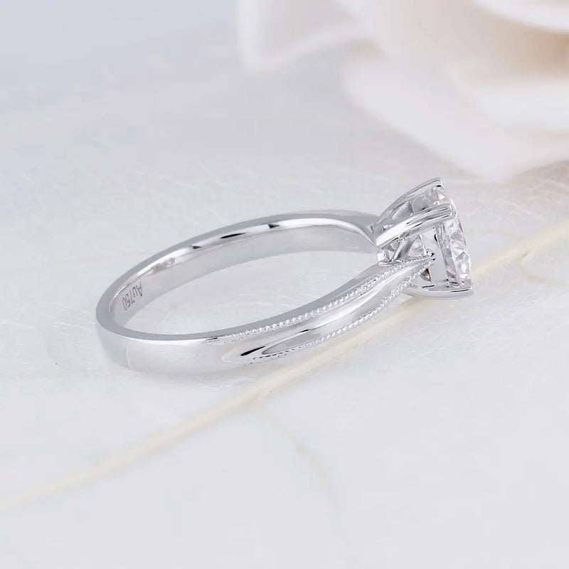 14k White Gold Solitaire Moissanite Ring 1ct Moissanite Engagement Rings & Jewelry | Moissanite Jewelry for Women | Luxus Moissanite