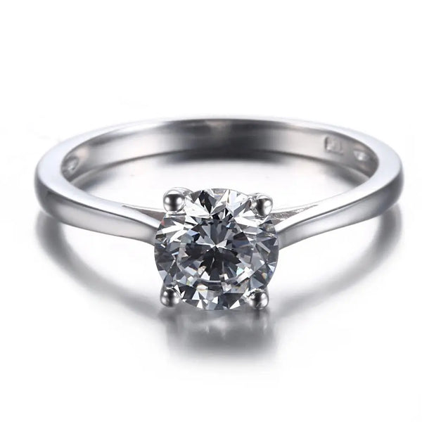 14k White Gold Solitaire Moissanite Ring 1ct Moissanite Engagement Rings & Jewelry | 14k White Gold Moissanite Engagement Ring |Luxus Moissanite