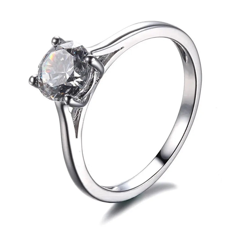 14k White Gold Solitaire Moissanite Ring 1ct Moissanite Engagement Rings & Jewelry | 14k White Gold Moissanite Engagement Ring | Luxus Moissanite