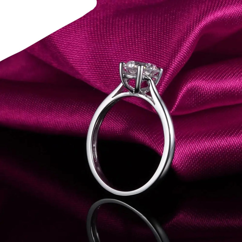 14k White Gold Solitaire Moissanite Ring 1ct Moissanite Engagement Rings & Jewelry | 14k White Gold Moissanite Engagement Ring| Luxus Moissanite