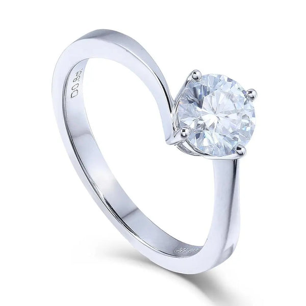14k White Gold Solitaire Moissanite Ring 1ct Moissanite Engagement Rings & Jewelry | wedding ring set woman |  Luxus Moissanite