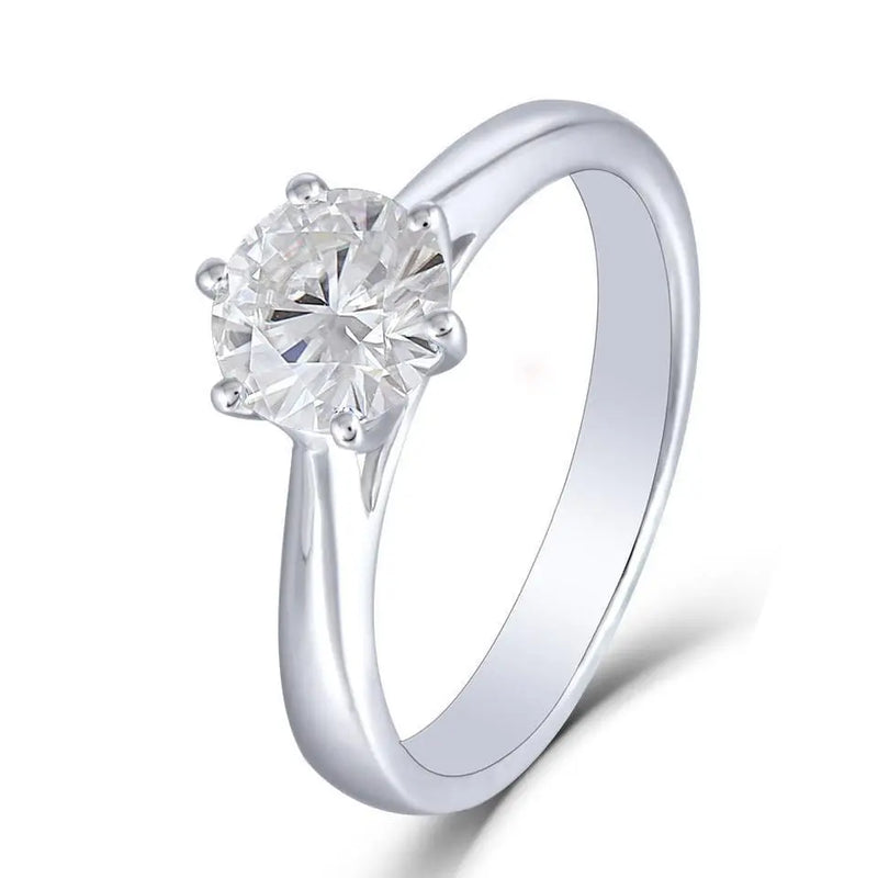 14k White Gold Solitaire Moissanite Ring 1ct Moissanite Engagement Rings & Jewelry | White Gold Ring | Luxus Moissanite
