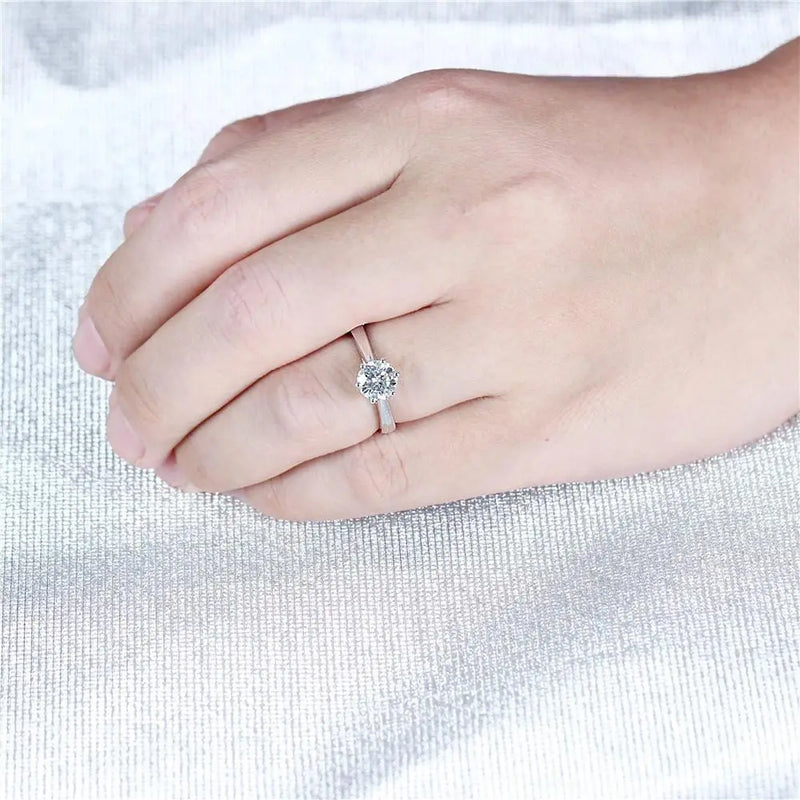 14k White Gold Solitaire Moissanite Ring 1ct Moissanite Engagement Rings & Jewelry | White Gold Ring |Luxus Moissanite