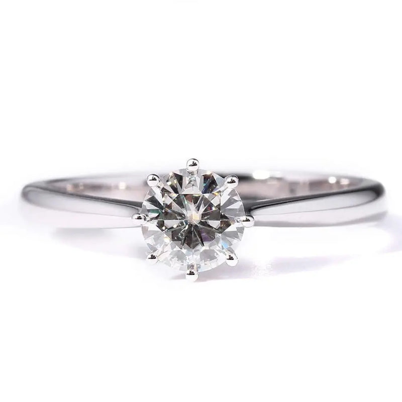 14k White Gold Solitaire Moissanite Ring 1ct Moissanite Engagement Rings & Jewelry | Gold Ring Wedding Ring |Luxus Moissanite