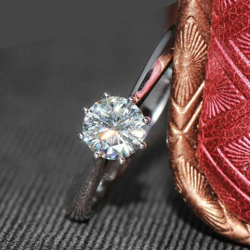 14k White Gold Solitaire Moissanite Ring 1ct Moissanite Engagement Rings & Jewelry | Gold Ring Wedding Ring |Luxus Moissanite
