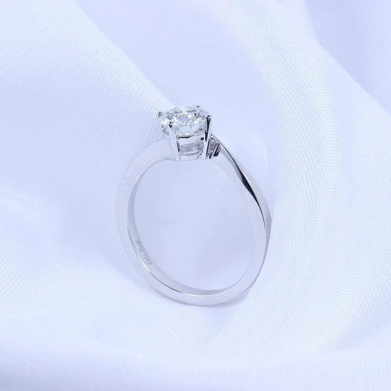14k White Gold Solitaire Moissanite Ring 1ct Moissanite Engagement Rings & Jewelry | wedding ring set woman |Luxus Moissanite