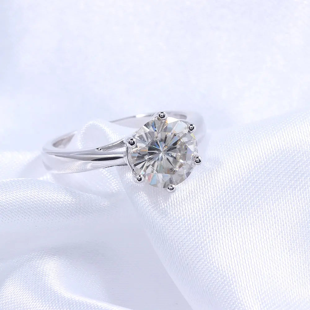 14k White Gold Solitaire Moissanite Ring 2ct Moissanite Engagement Rings & Jewelry | Luxus Moissanite / Jewelry for Her Anniversary Collection