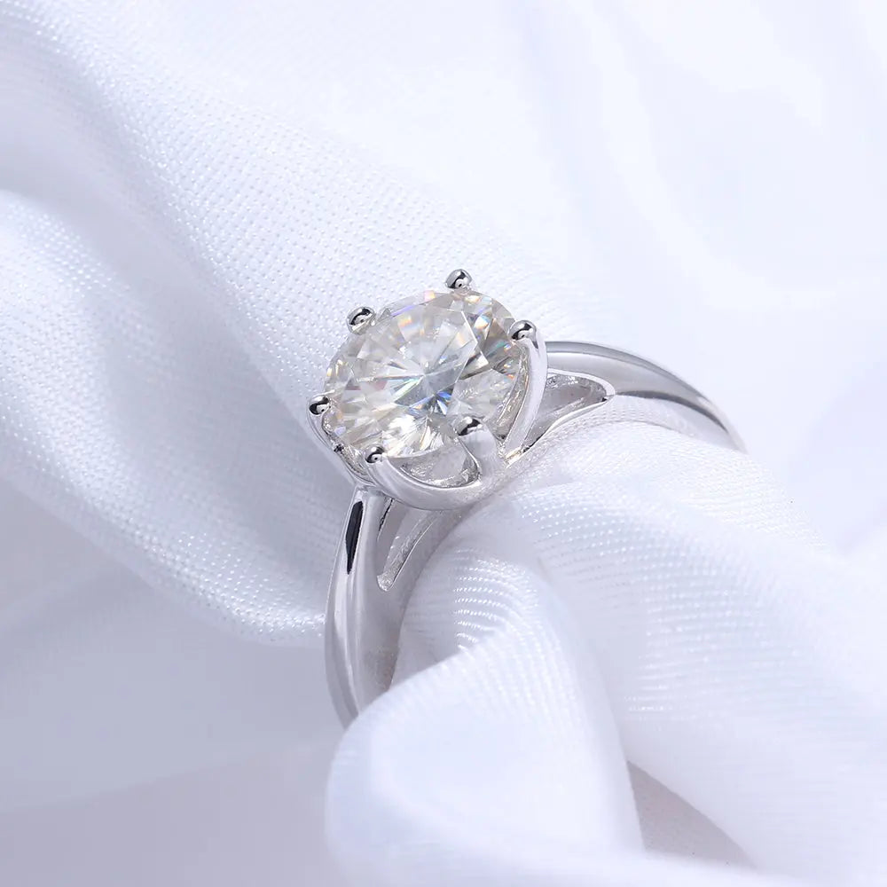 14k White Gold Solitaire Moissanite Ring 2ct Moissanite Engagement Rings & Jewelry | Luxus Moissanite / Jewelry for Her Anniversary Collection