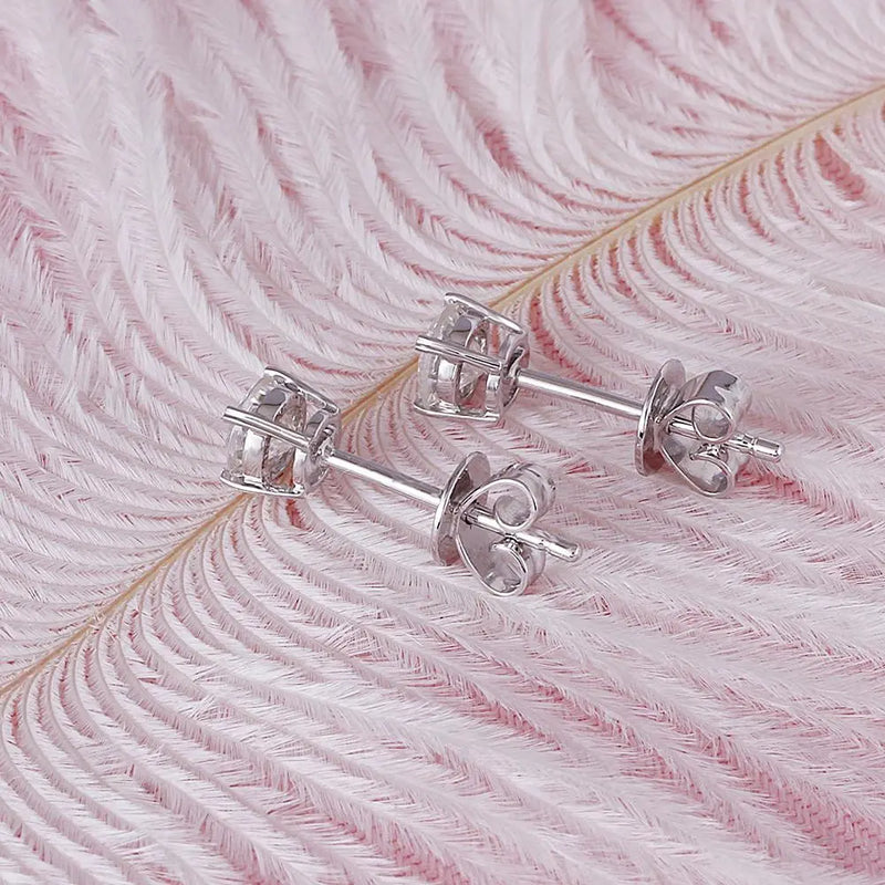 14k White Gold Stud Moissanite Earrings 0.5ctw - 2ctw Options Moissanite Engagement Rings & Jewelry | Luxus Moissanite
