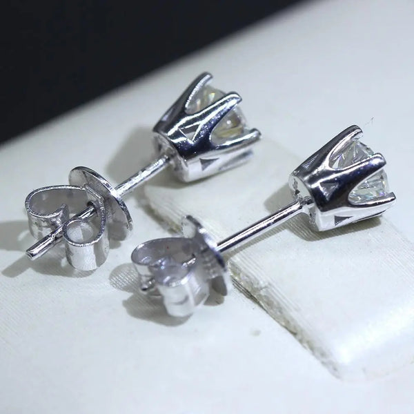 14k White Gold Stud Moissanite Earrings 0.5ctw Moissanite Engagement Rings & Jewelry | Luxus Moissanite