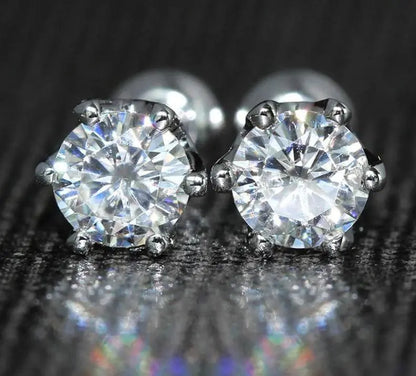 14k White Gold Stud Moissanite Earrings 0.5ctw Moissanite Engagement Rings & Jewelry | Luxus Moissanite | Pretty Woman Earrings