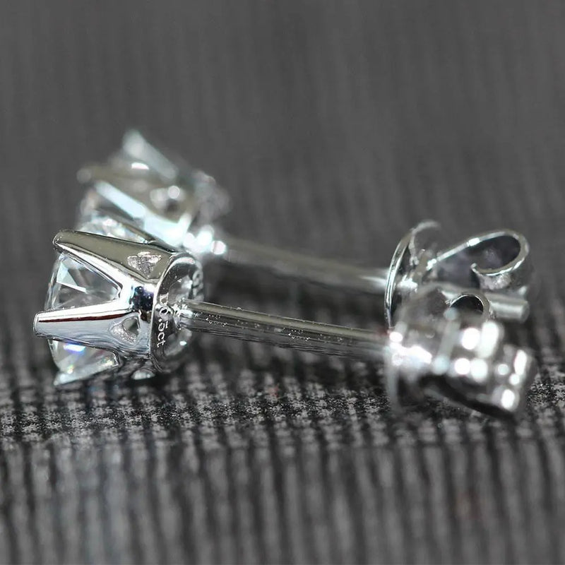 14k White Gold Stud Moissanite Earrings 0.5ctw Moissanite Engagement Rings & Jewelry | Luxus Moissanite