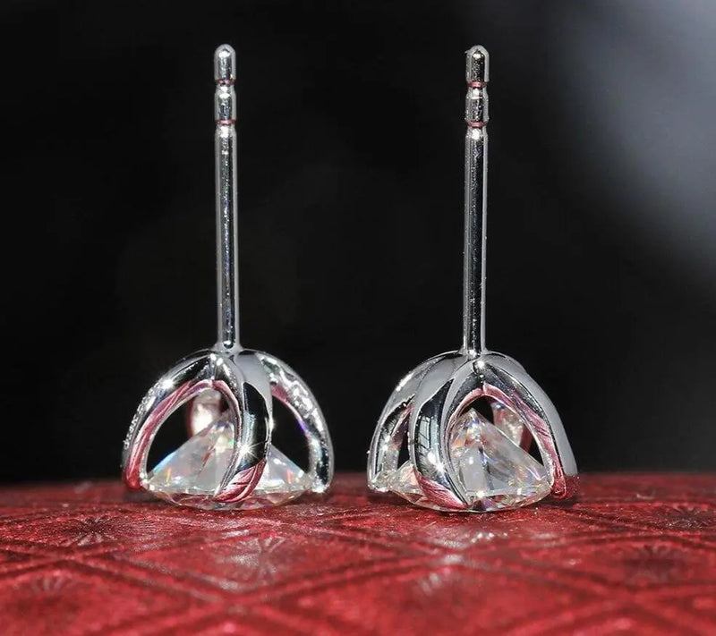 14k White Gold Stud Moissanite Earrings 1.6ctw Moissanite Engagement Rings & Jewelry | Luxus Moissanite