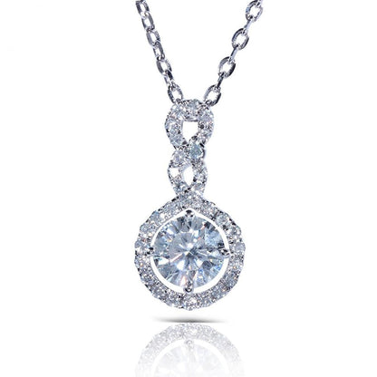 14k White Gold Total Moissanite Necklace / Pendant 1.3ctw Moissanite Engagement Rings & Jewelry | Luxus Moissanite