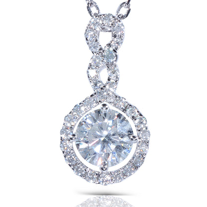 14k White Gold Total Moissanite Necklace / Pendant 1.3ctw Moissanite Engagement Rings & Jewelry | Luxus Moissanite