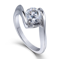14k White Gold Unique Moissanite Ring 1.2ct Moissanite Engagement Rings & Jewelry | Luxus Moissanite