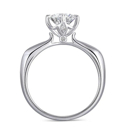 14k White Gold Vintage Moissanite Ring 1ct Center Stone Moissanite Engagement Rings & Jewelry | Luxus Moissanite Vintage Style White Gold Engagement Ring