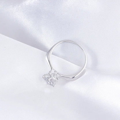 14k White Gold Vintage Moissanite Ring 1ct Center Stone Moissanite Engagement Rings & Jewelry | Luxus Moissanite Vintage Style White Gold Engagement Ring