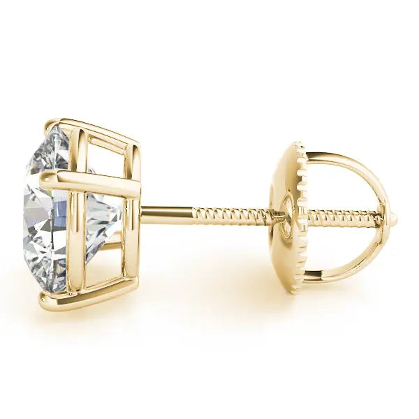 14k White, Yellow, Rose Gold 4-Prong Stud Moissanite Earrings 1ctw - 4ctw Moissanite Engagement Rings & Jewelry | Luxus Moissanite