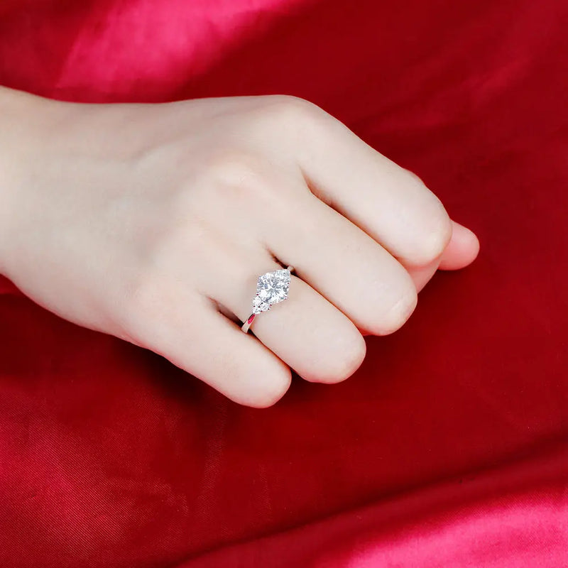 14k White, Yellow, Rose Gold Moissanite Ring 1.15ct Total Moissanite Engagement Rings & Jewelry | Luxus Moissanite