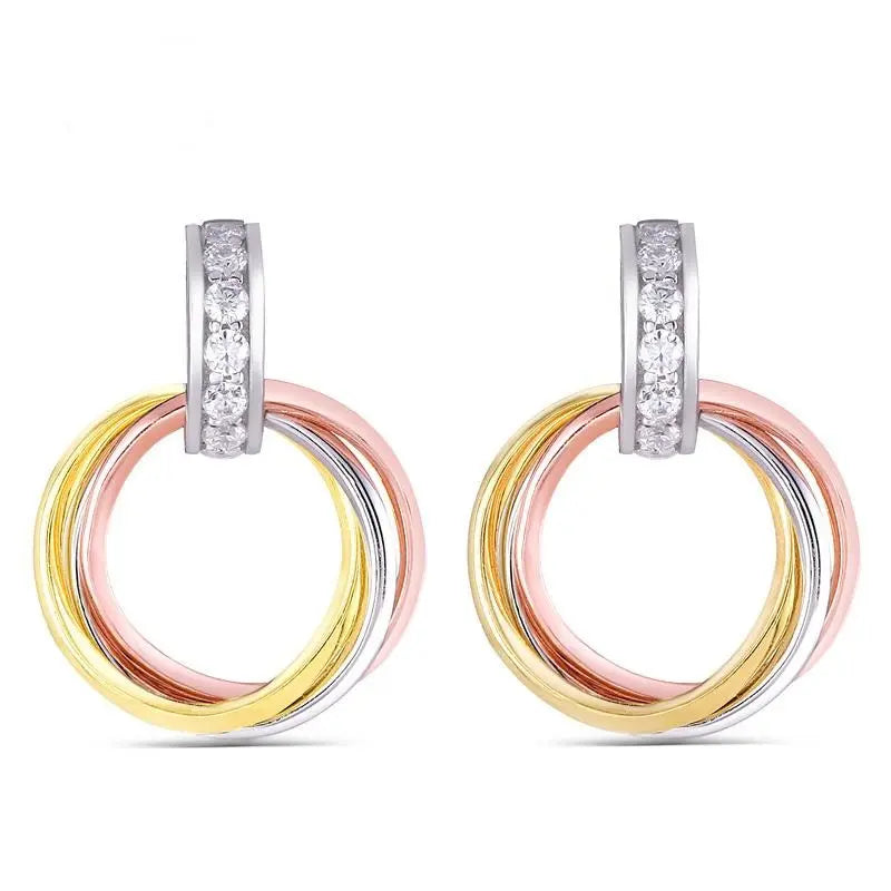 14k White, Yellow, and Rose Gold Moissanite Hoop Earrings Moissanite Engagement Rings & Jewelry | Luxus Moissanite | Cute Hoop Earrings