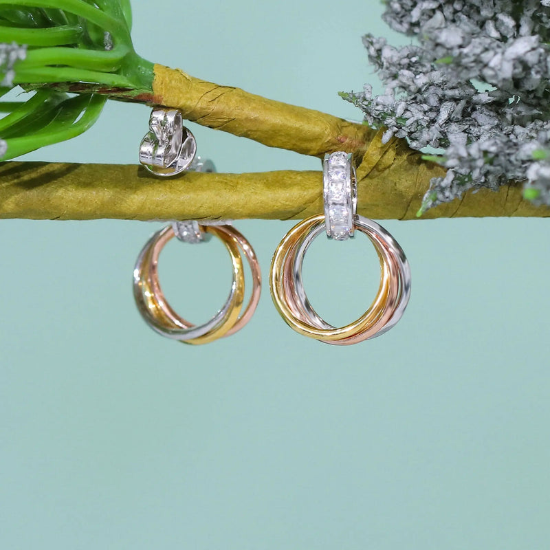 14k White, Yellow, and Rose Gold Moissanite Hoop Earrings Moissanite Engagement Rings & Jewelry | Luxus Moissanite