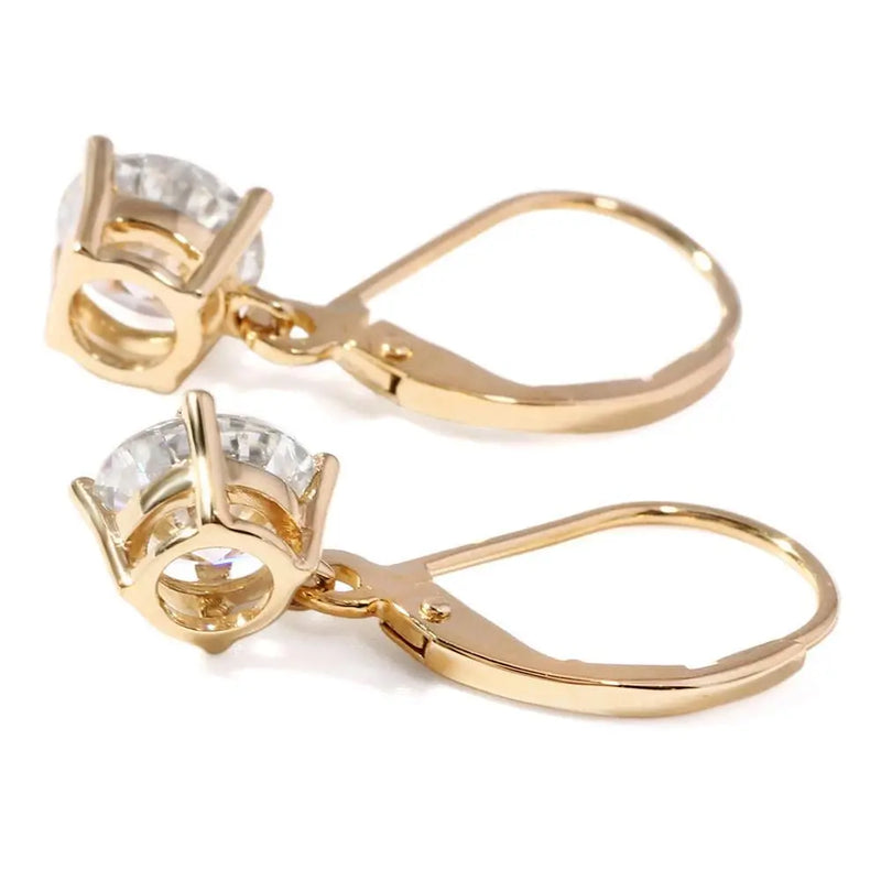 14k Yellow / Rose / White Gold Hoop Moissanite Earrings 2ctw Moissanite Engagement Rings & Jewelry | Luxus Moissanite