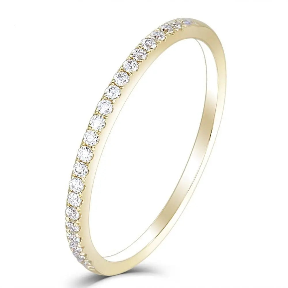 14k Yellow Gold Moissanite Half Eternity Ring 0.25ct Total Moissanite Engagement Rings & Jewelry | Luxus Moissanite