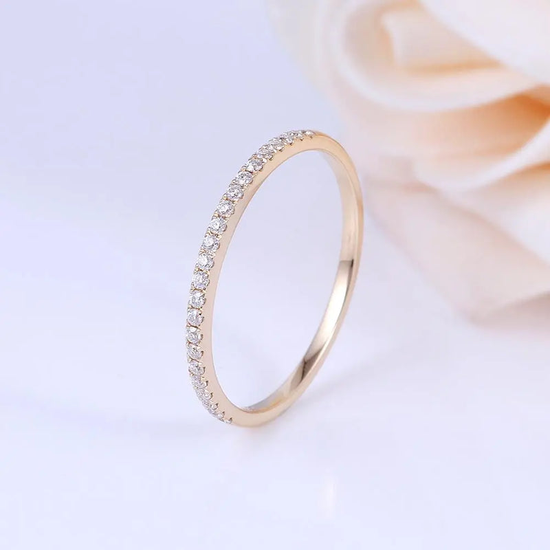 14k Yellow Gold Moissanite Half Eternity Ring 0.25ct Total Moissanite Engagement Rings & Jewelry | Luxus Moissanite