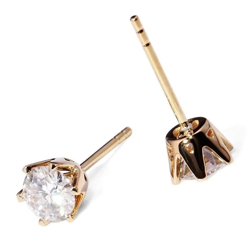 14k Yellow Gold Moissanite Stud Earrings 1ctw Moissanite Engagement Rings & Jewelry | Luxus Moissanite