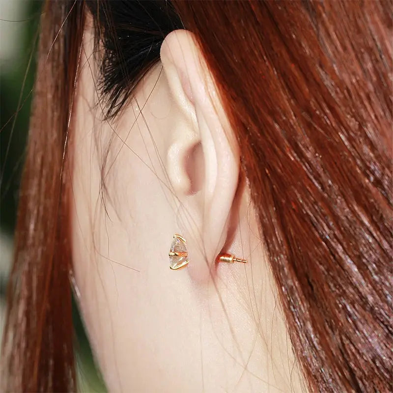 14k Yellow Gold Moissanite Stud Earrings 2ctw Moissanite Engagement Rings & Jewelry | Luxus Moissanite