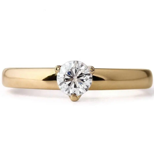 14k Yellow Gold Solitaire Moissanite Ring 0.4ct Moissanite Engagement Rings & Jewelry | Luxus Moissanite | Yellow Gold Wedding Ring for Women