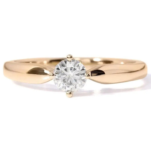 14k Yellow Gold Solitaire Moissanite Ring 0.5ct Moissanite Engagement Rings & Jewelry | Luxus Moissanite | Female Wedding Rings Gold Yellow / Yellow Gold Collection