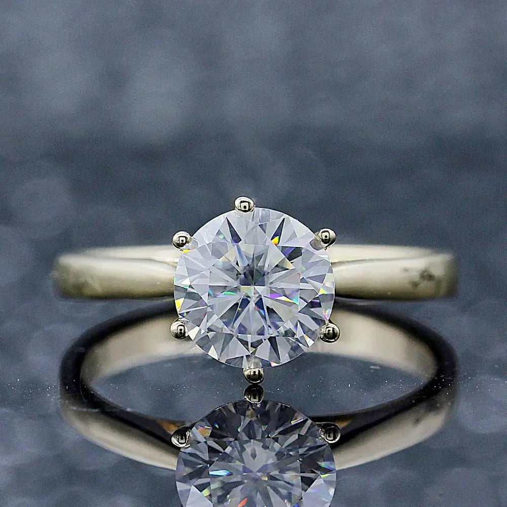 14k Yellow Gold Solitaire Moissanite Ring 2ct Moissanite Engagement Rings & Jewelry | Luxus Moissanite | Best Engagement Ring to Buy