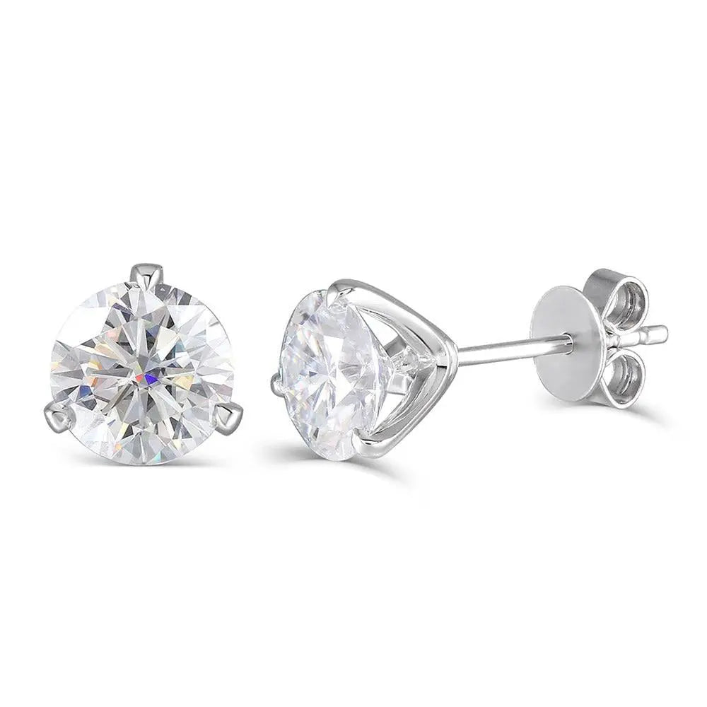 14k or 18k White Gold Martini Stud Earrings 2ctw Moissanite Engagement Rings & Jewelry | Luxus Moissanite | Unique Earrings for Women