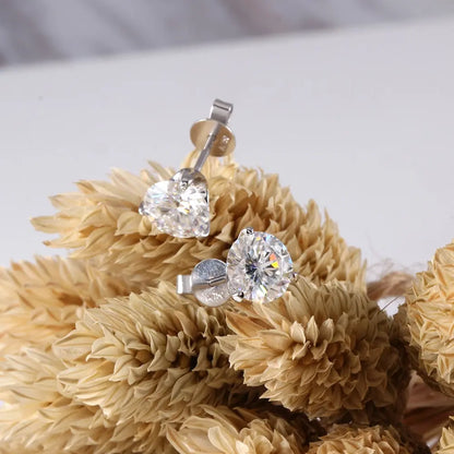 14k or 18k White Gold Martini Stud Earrings 2ctw Moissanite Engagement Rings & Jewelry | Luxus Moissanite | Unique Earrings for Women