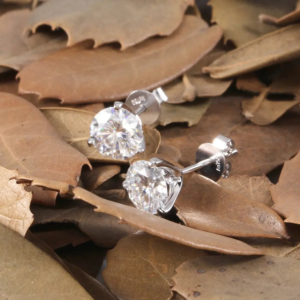 14k or 18k White Gold Martini Stud Earrings 2ctw Moissanite Engagement Rings & Jewelry | Luxus Moissanite | Unique Earrings for Women