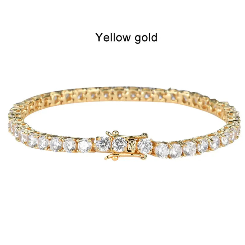 18K GOLD PLATED SILVER 5MM MOISSANITE TENNIS BRACELET 15CTW Moissanite Engagement Rings & Jewelry | Luxus Moissanite