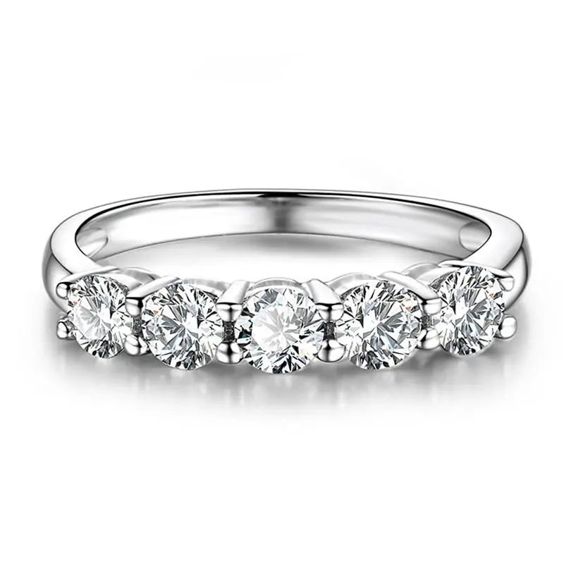 18k White Gold Moissanite Anniversary Wedding Band 0.5ct Moissanite Engagement Rings & Jewelry | Luxus Moissanite