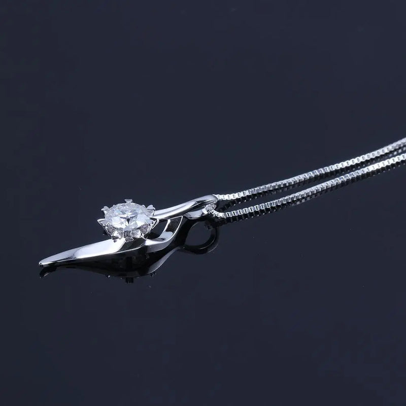 18k White Gold Moissantie Necklace / Pendant 1ct Moissanite Engagement Rings & Jewelry | Luxus Moissanite